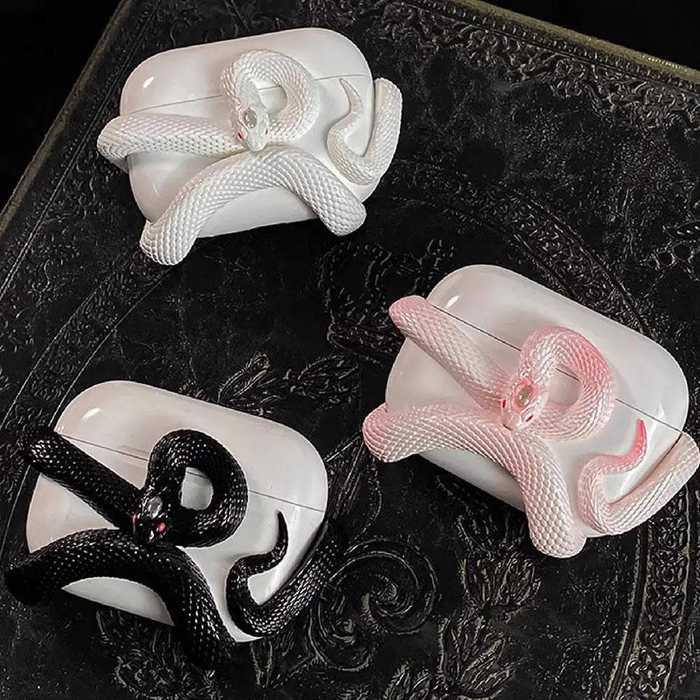 Snake's Aura AirPods Pro/2/3 Snake-shaped Earphone Protective Case Anti-drop And Scratch-resistant Hollow Design Resin Earphone Case