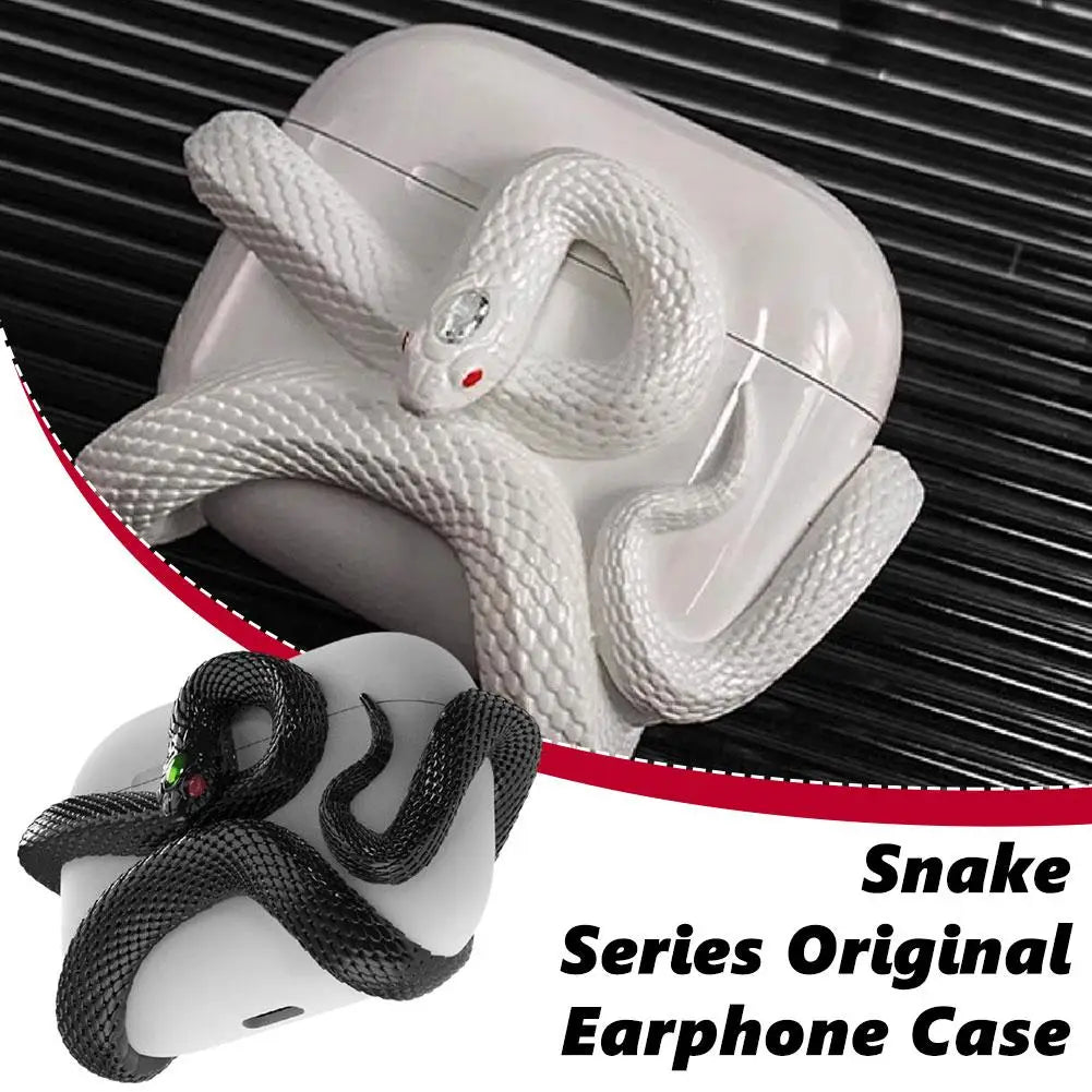 Snake's Aura AirPods Pro/2/3 Snake-shaped Earphone Protective Case Anti-drop And Scratch-resistant Hollow Design Resin Earphone Case